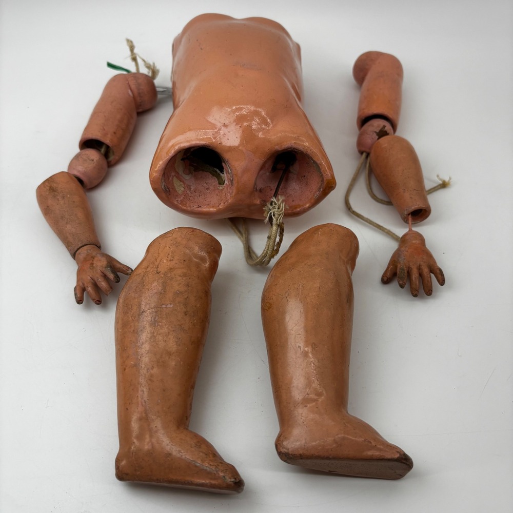 Antique Composition GermanDoll Body Parts Torso Arms Legs Repair Restoration Art